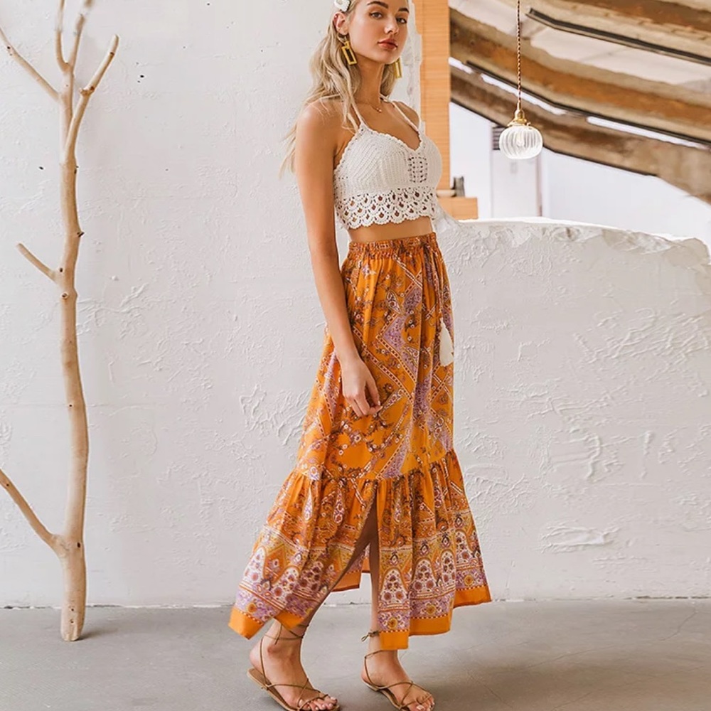 Boho Print Skirt, New - Picture 3 of 9